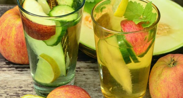 Canva - Vitality - Water glasses with fruit