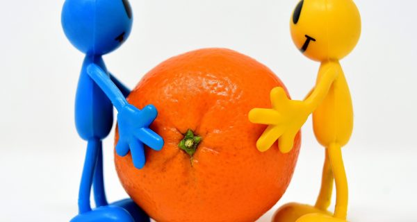 Canva - Stick figures - giving and receiving an Orange