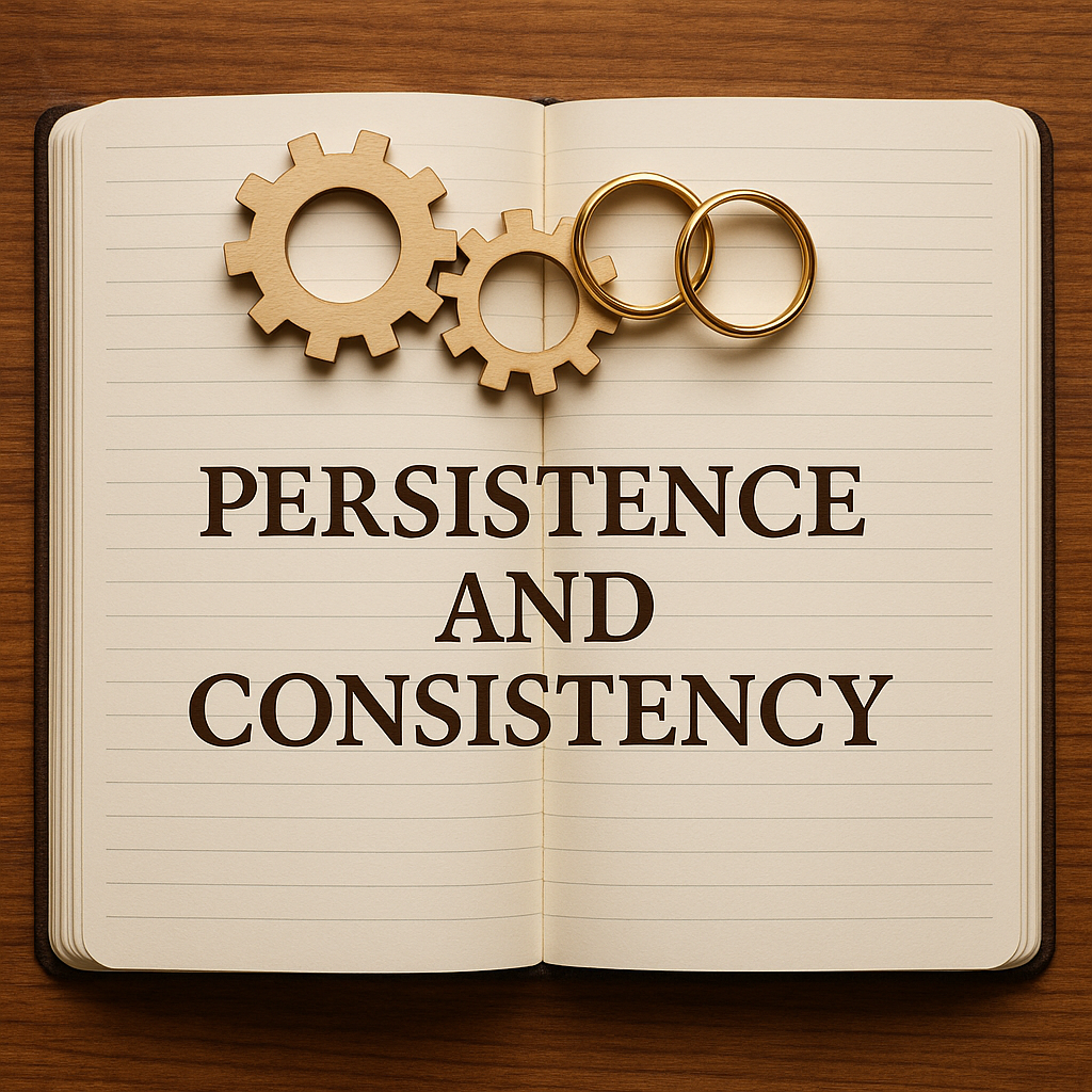 An open Bible on a wooden table with a small wooden cross and a green ivy vine, symbolizing faith, spiritual growth, and personal transformation.